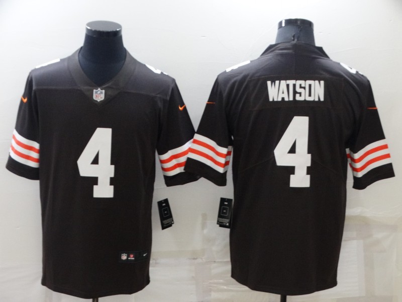 Men Cleveland Browns 4 Watson Brown Nike Vapor Untouchable Limited 2022 NFL Jersey